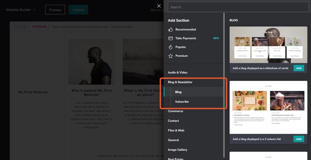 GoDaddy Website Builder Blog